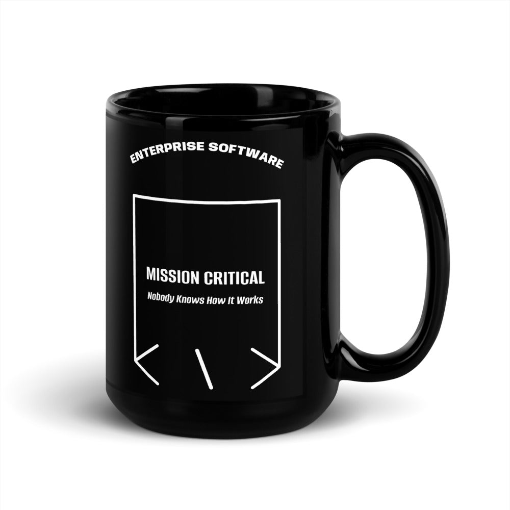 Mission Critical — Black White back mockup (15 oz)