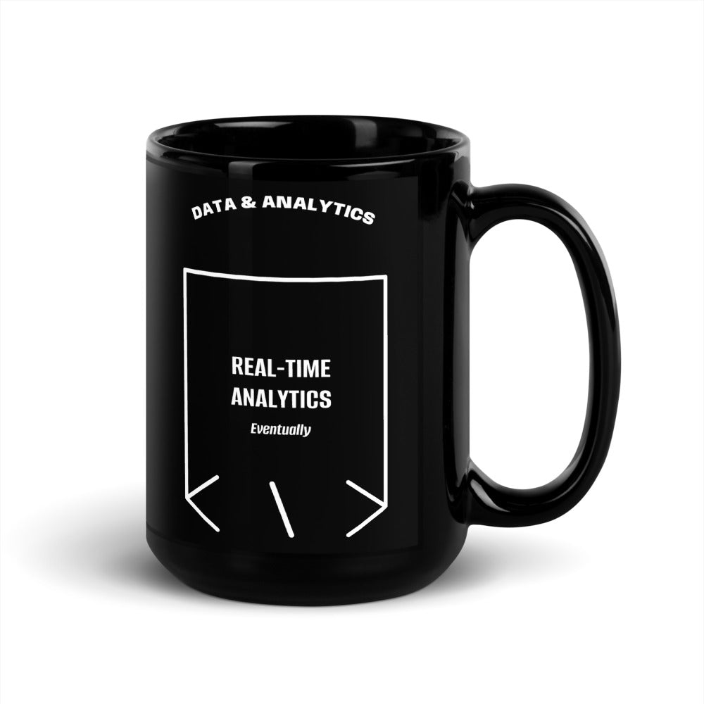 Real-Time Analytics — Black White back mockup (15 oz)