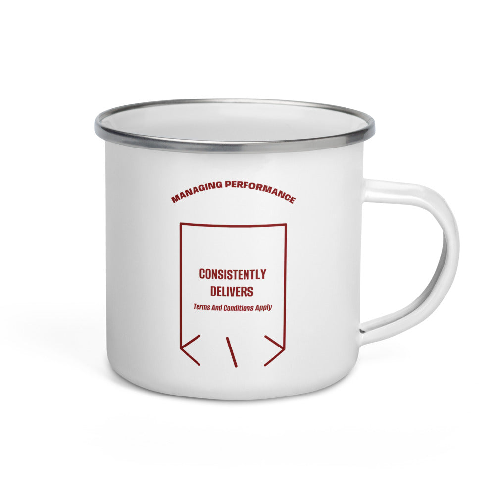 Consistently Delivers — White Maroon back mockup (12 oz)