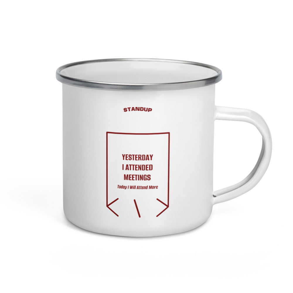 Yesterday I Attended Meetings — White Maroon back mockup (12 oz)
