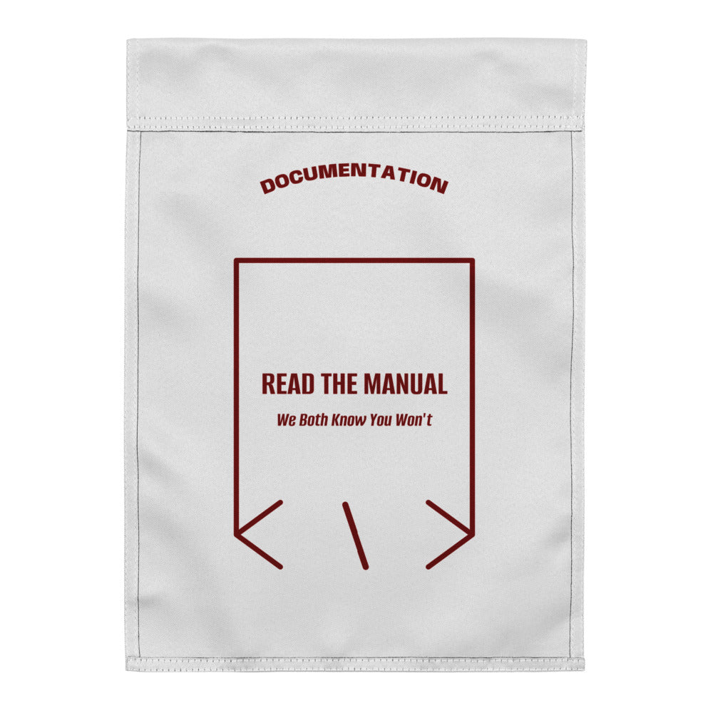 Read The Manual — White Maroon back mockup