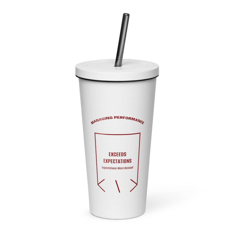 Exceeds Expectations — White Maroon back mockup (20 oz)