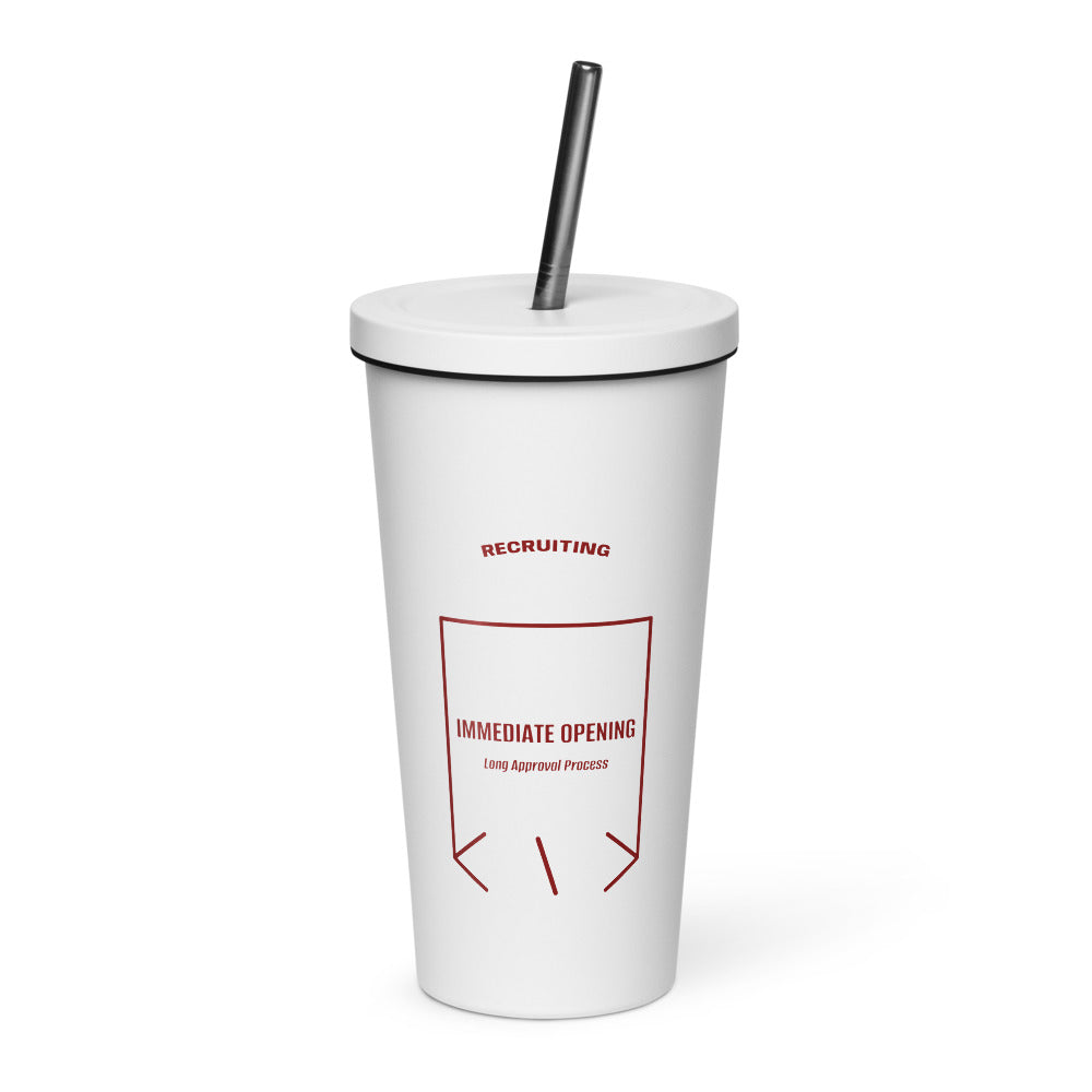 Immediate Opening — White Maroon back mockup (20 oz)