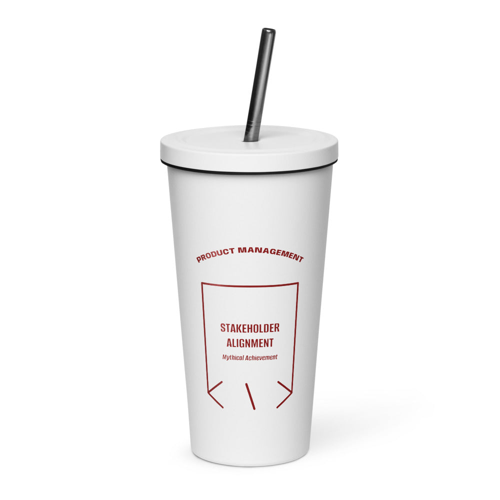 Stakeholder Alignment — White Maroon back mockup (20 oz)