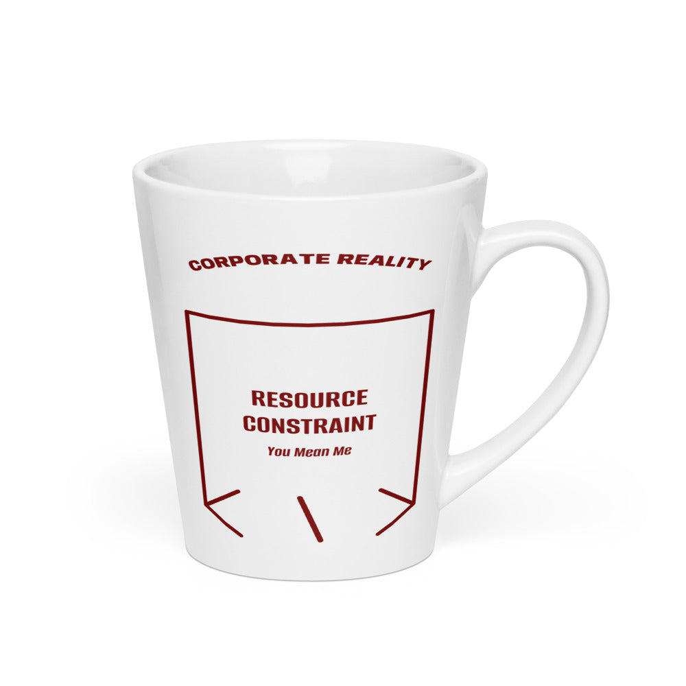Resource Constraint — White Maroon back mockup (12 oz)