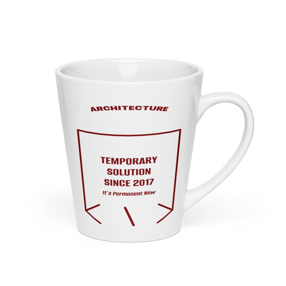 Temporary Solution Since 2017 — White Maroon back mockup (12 oz)