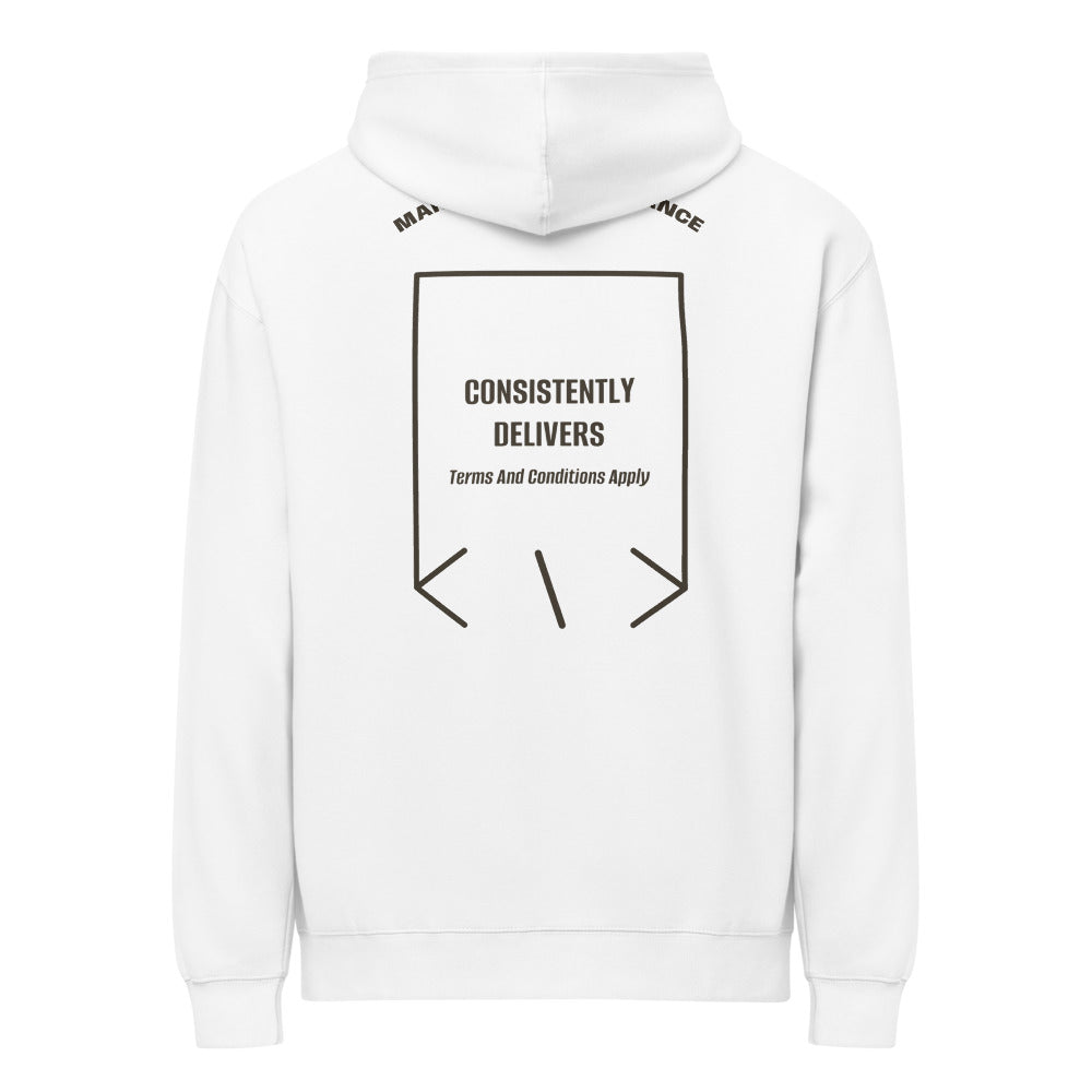Consistently Delivers — White Vintage Black back mockup