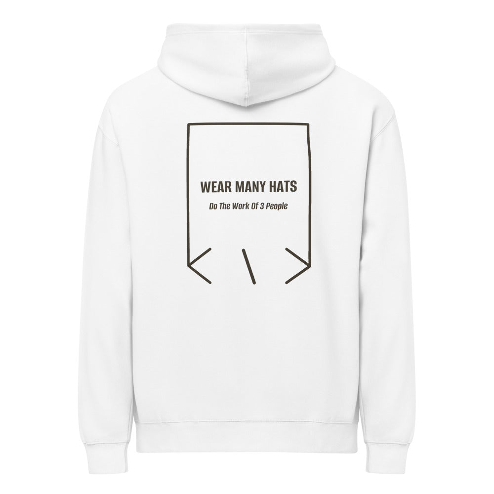 Wear Many Hats — White Vintage Black back mockup