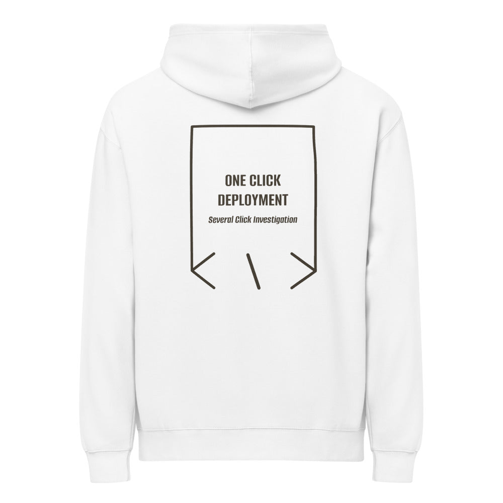 One Click Deployment — White Vintage Black back mockup