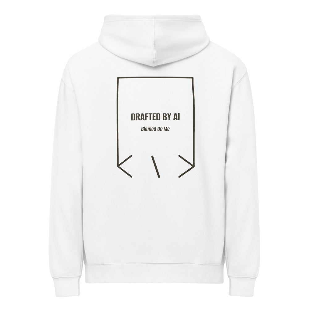 Drafted By AI — White Vintage Black back mockup