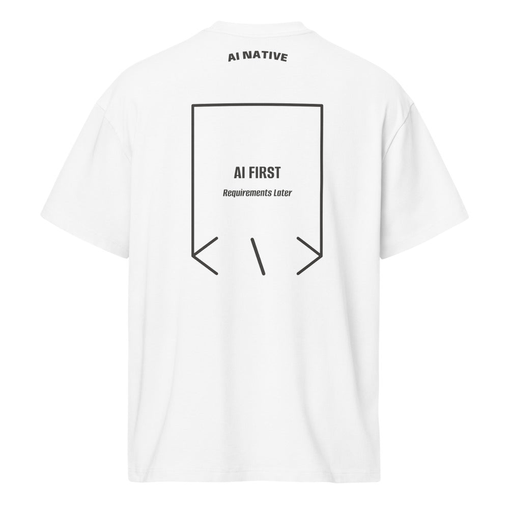 AI First — White Vintage Black back mockup
