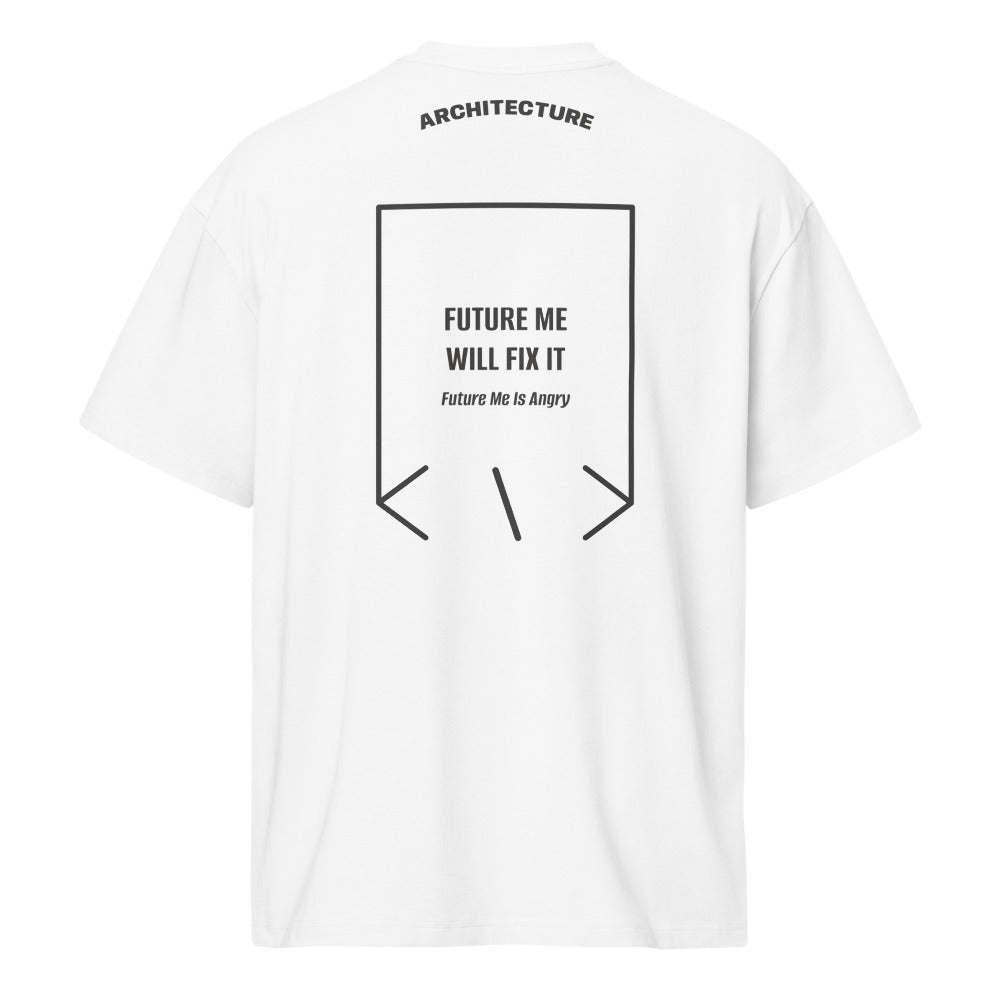 Future Me Will Fix It — White Vintage Black back mockup