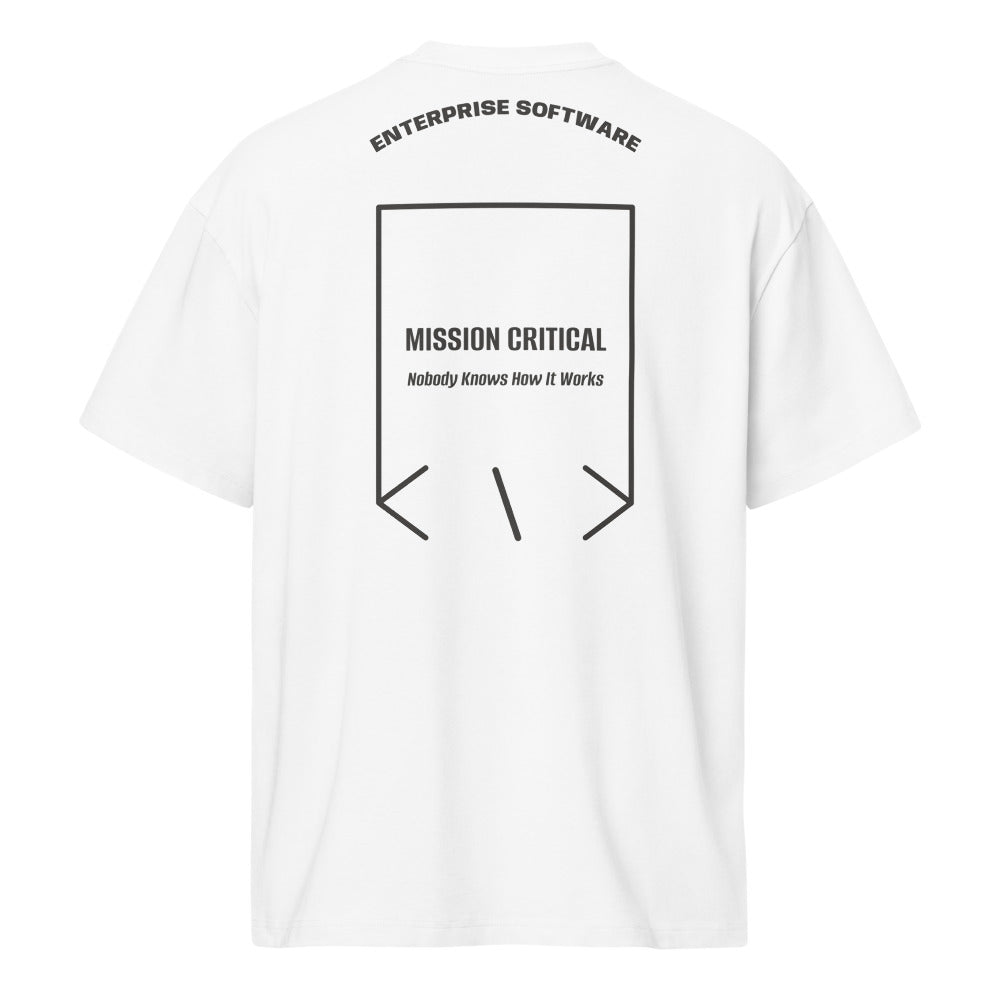Mission Critical — White Vintage Black back mockup