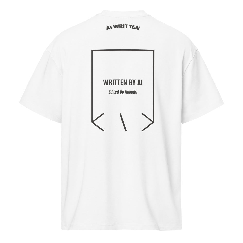 Written By AI — White Vintage Black back mockup