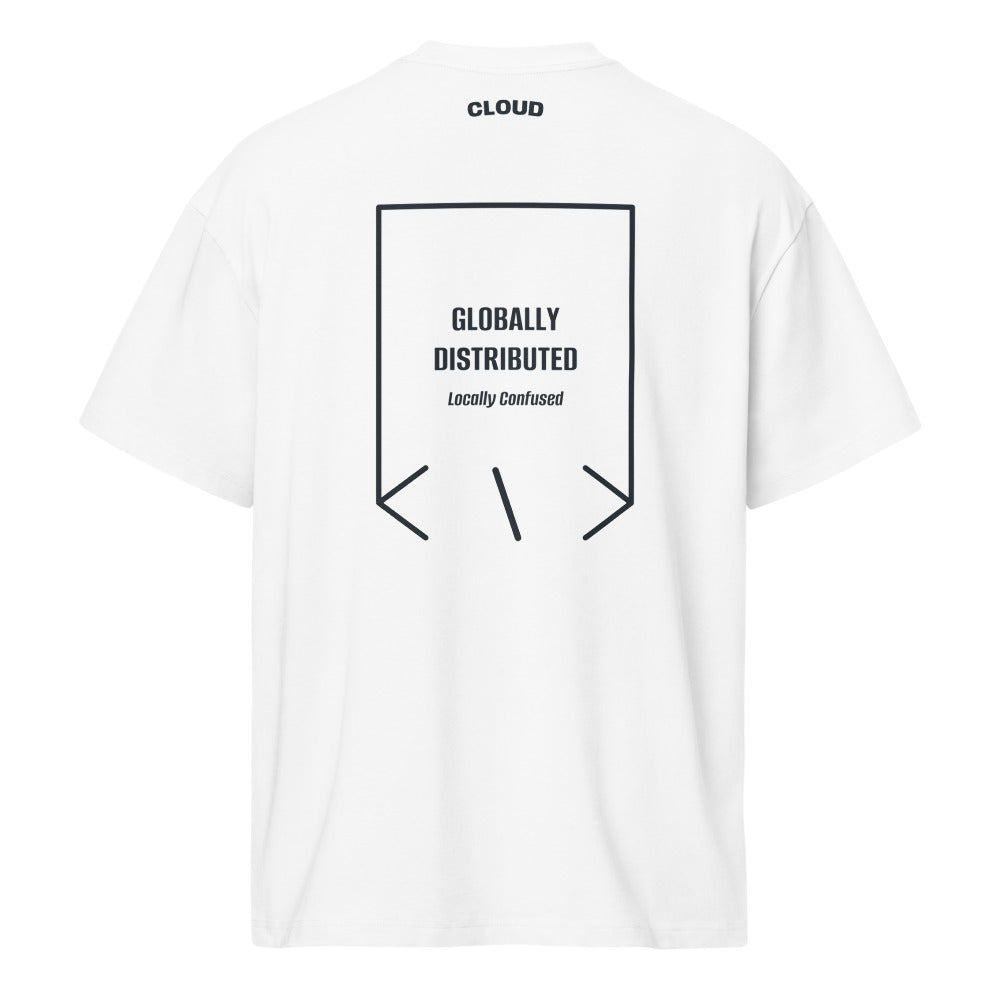 Globally Distributed — White Navy Blazer back mockup