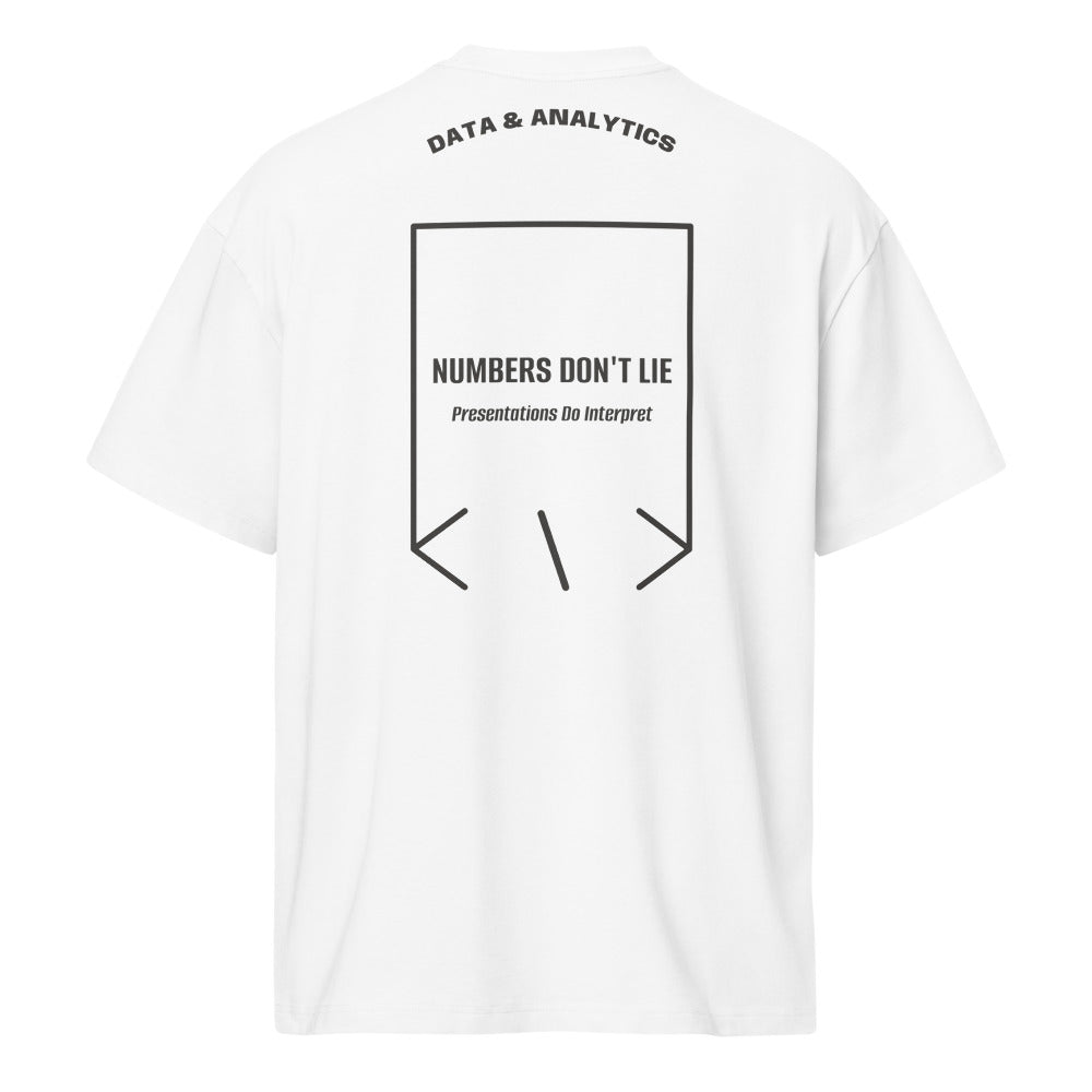 Numbers Don't Lie — White Vintage Black back mockup