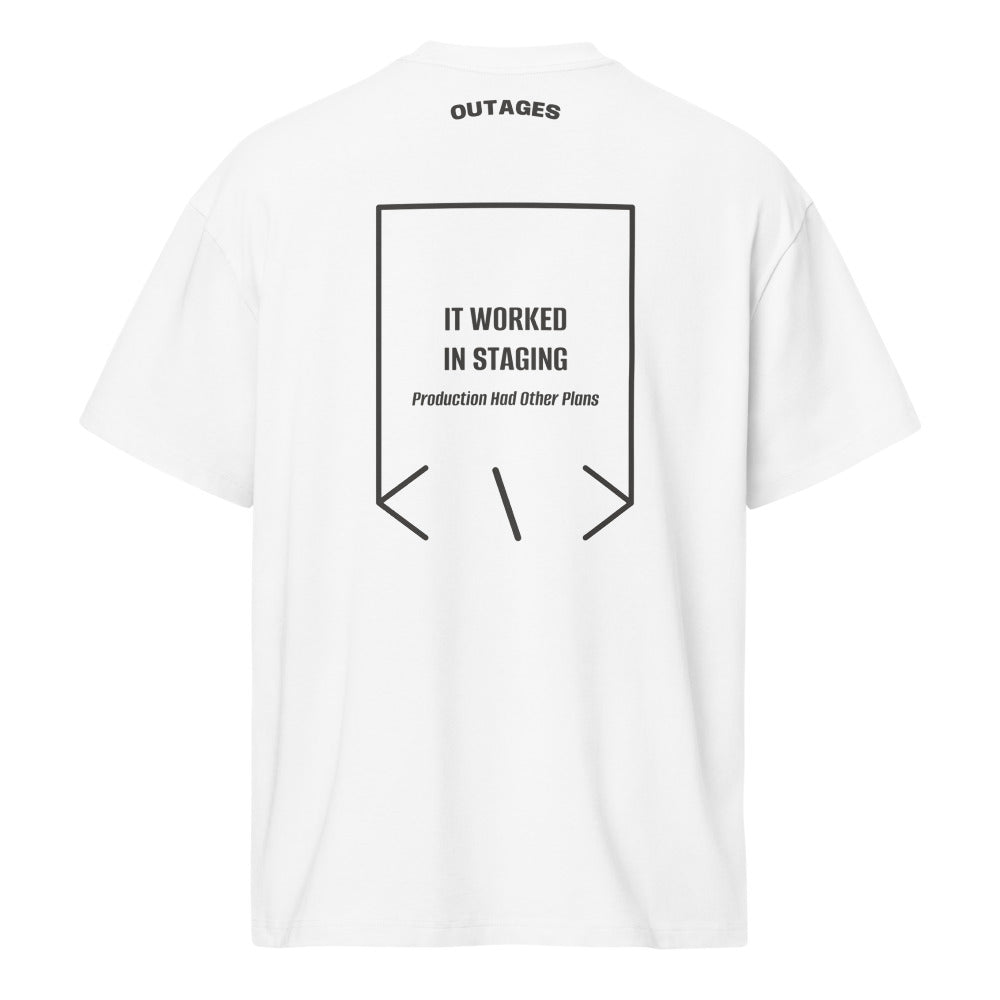 It Worked In Staging — White Vintage Black back mockup