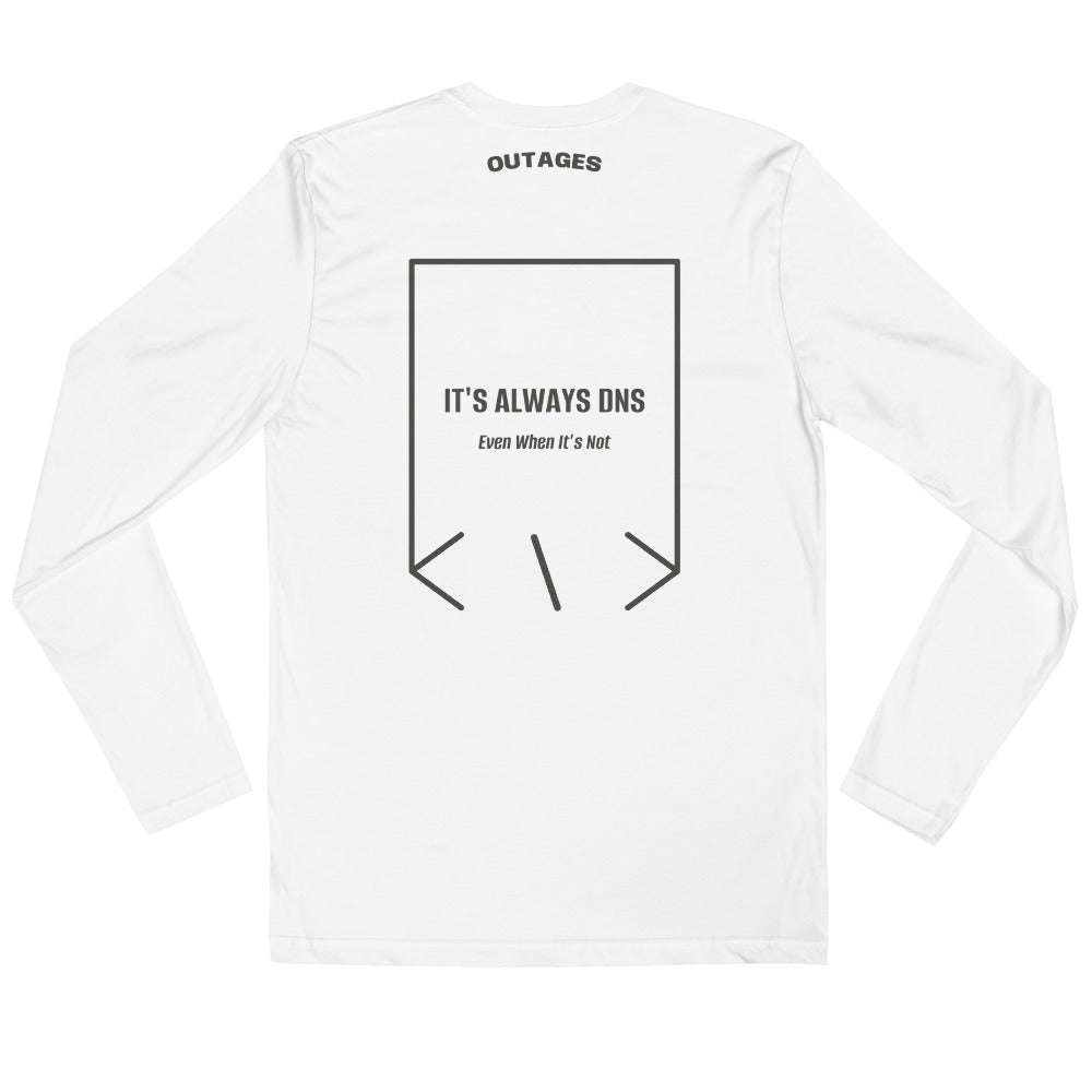 It's Always DNS — White Heavy Metal back mockup