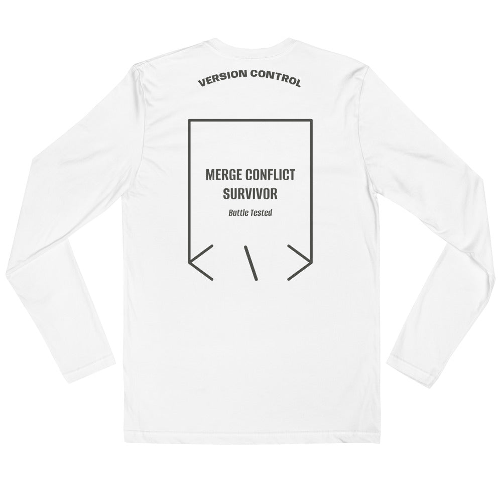 Merge Conflict Survivor — White Heavy Metal back mockup