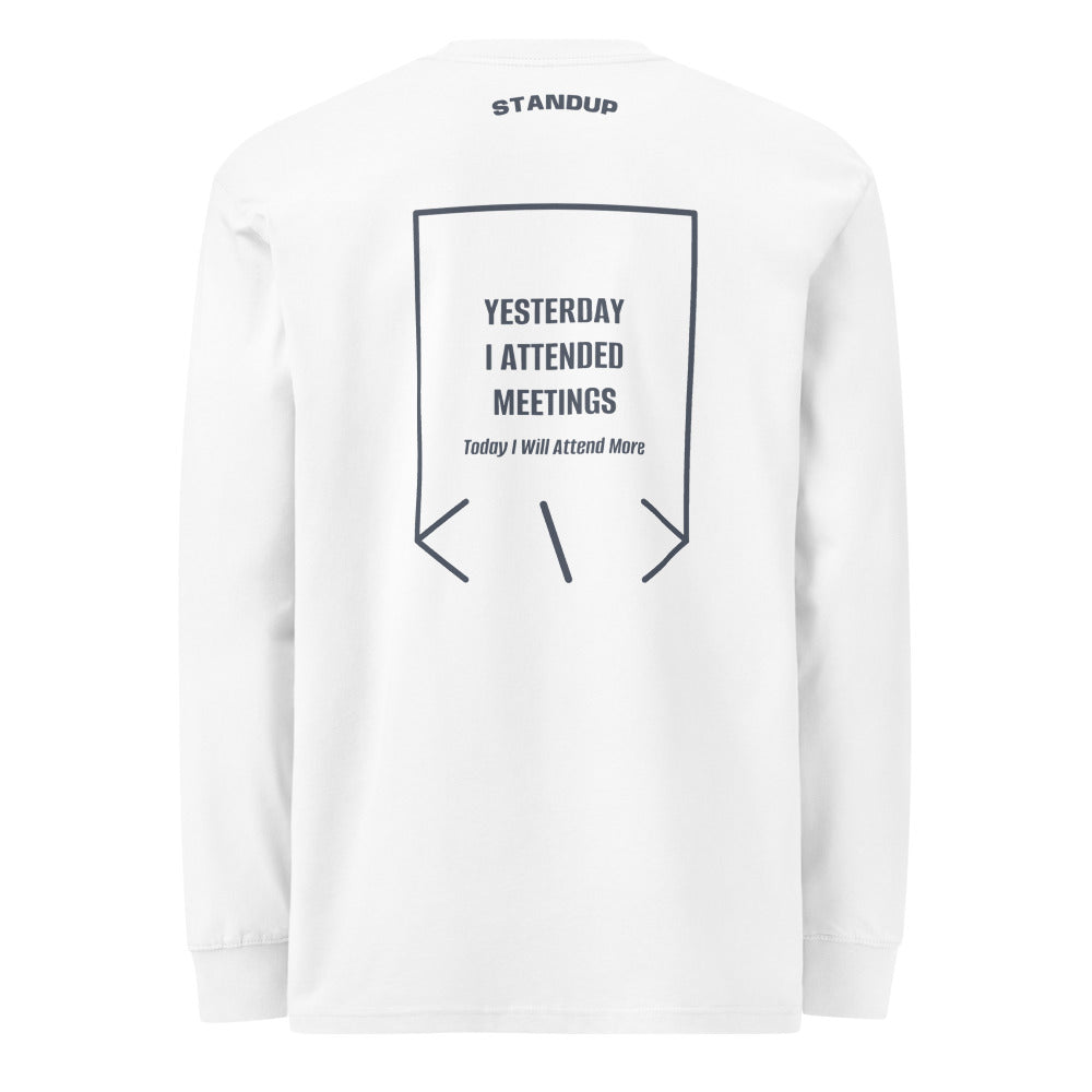 Yesterday I Attended Meetings — White Harbor Blue back mockup