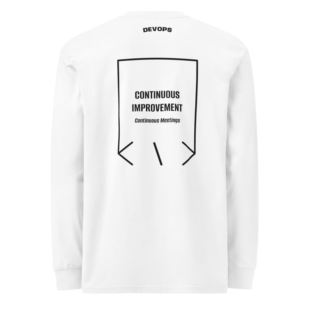 Continuous Improvement — White Black back mockup