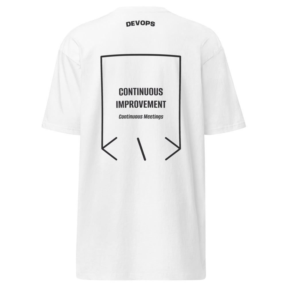 Continuous Improvement — White Charcoal Heather back mockup