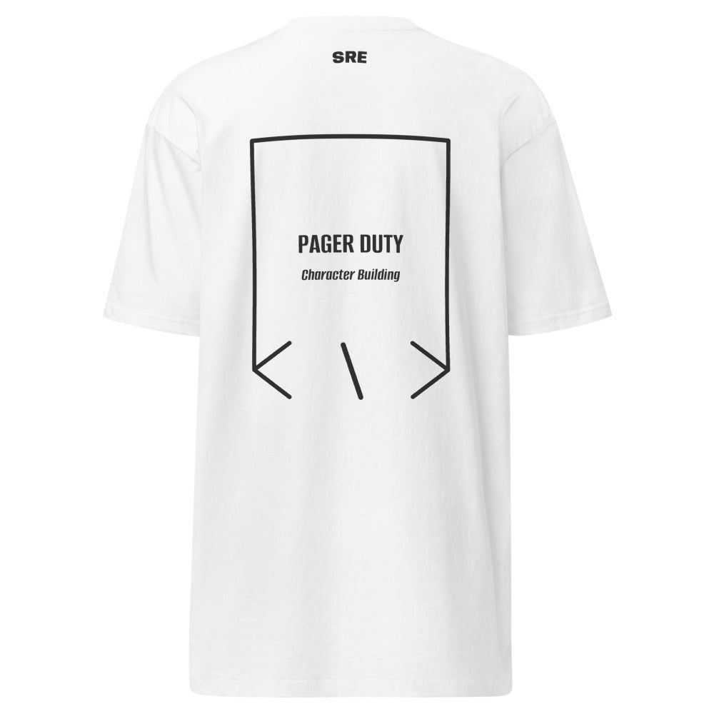 Pager Duty — White Charcoal Heather back mockup