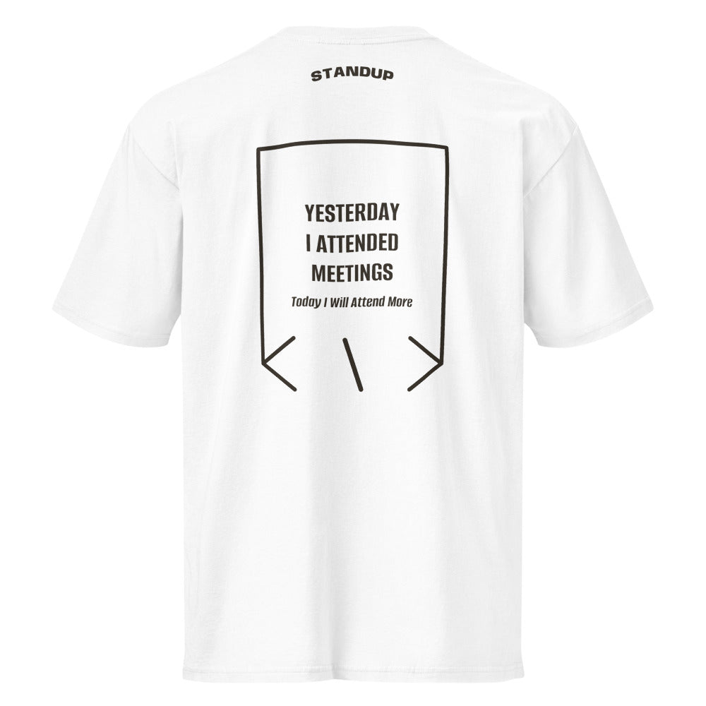 Yesterday I Attended Meetings — White Vintage Black back mockup