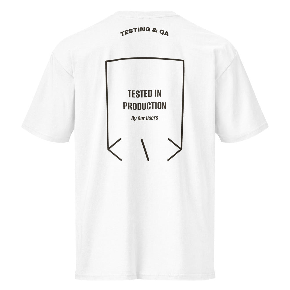 Tested In Production — White Vintage Black back mockup