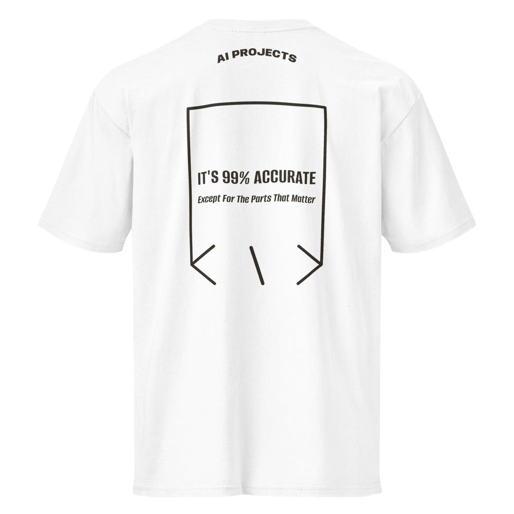 It's 99% Accurate — White Vintage Black back mockup