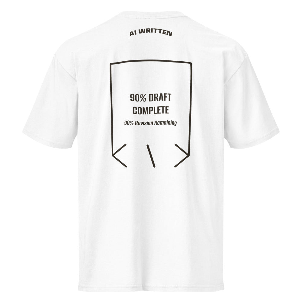 90% Draft Complete — White Vintage Black back mockup