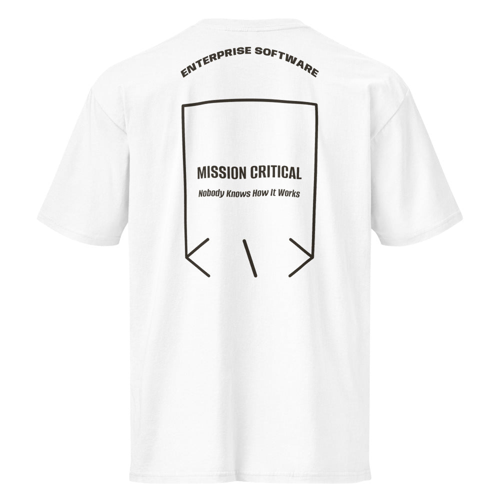Mission Critical — White Vintage Black back mockup