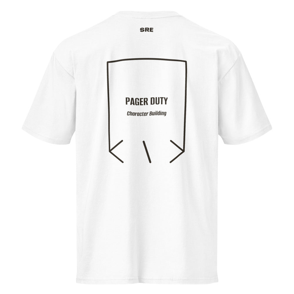 Pager Duty — White Vintage Black back mockup