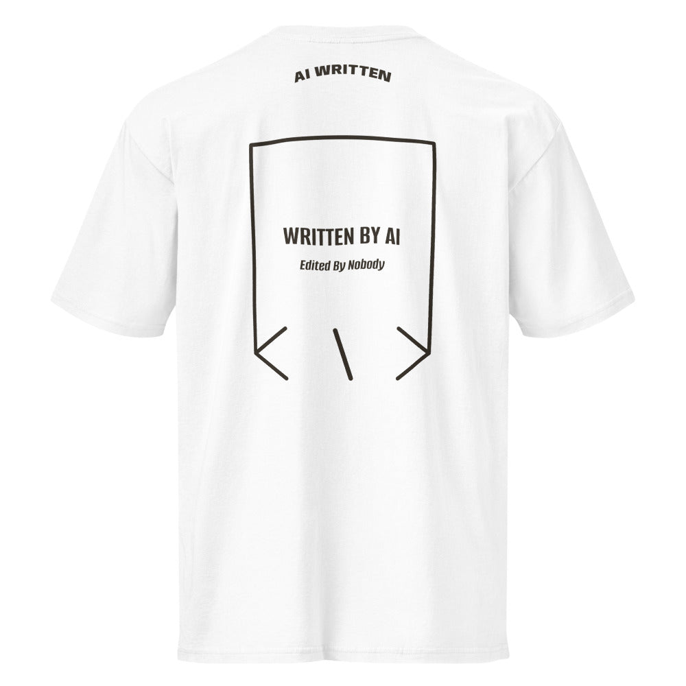 Written By AI — White Vintage Black back mockup