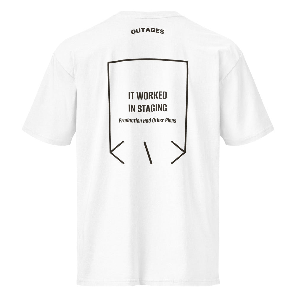 It Worked In Staging — White Vintage Black back mockup