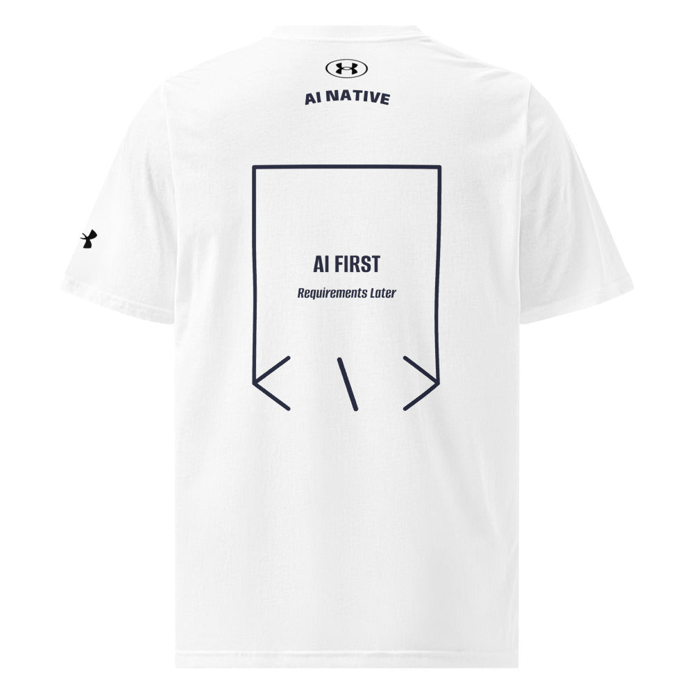 AI First — White Navy back mockup