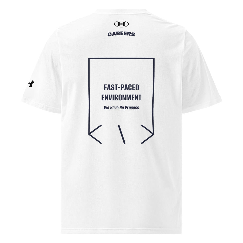Fast-Paced Environment — White Navy back mockup