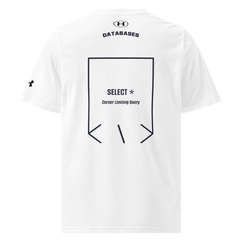 SELECT * — White Navy back mockup