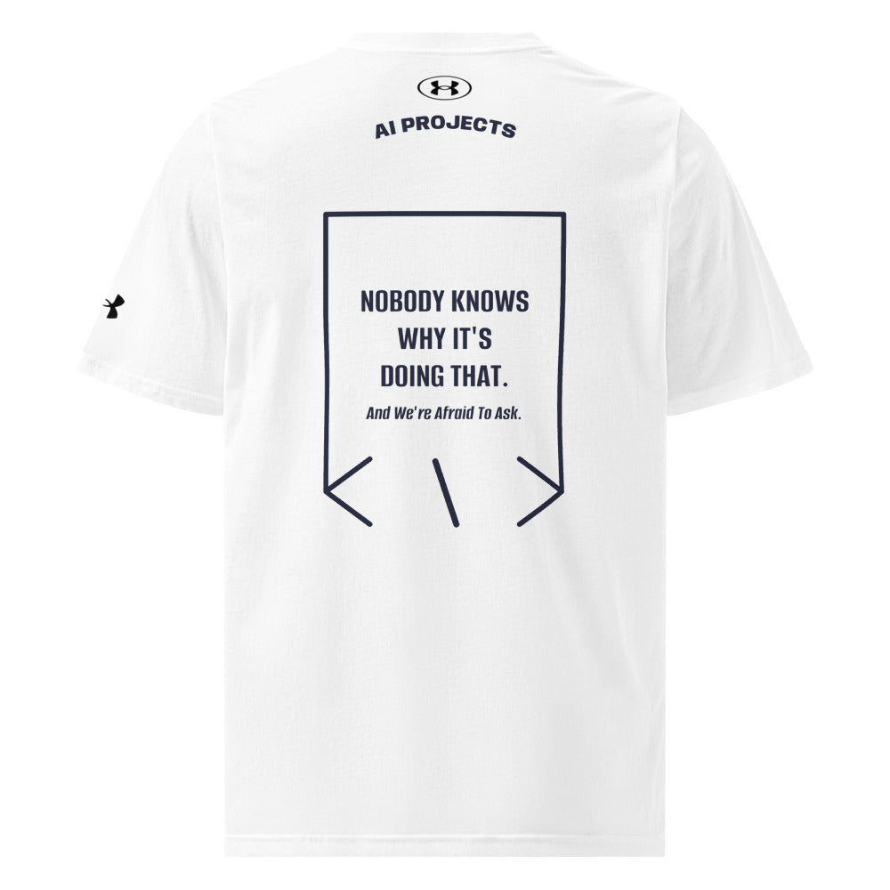 Nobody Knows Why It's Doing That. — White Navy back mockup
