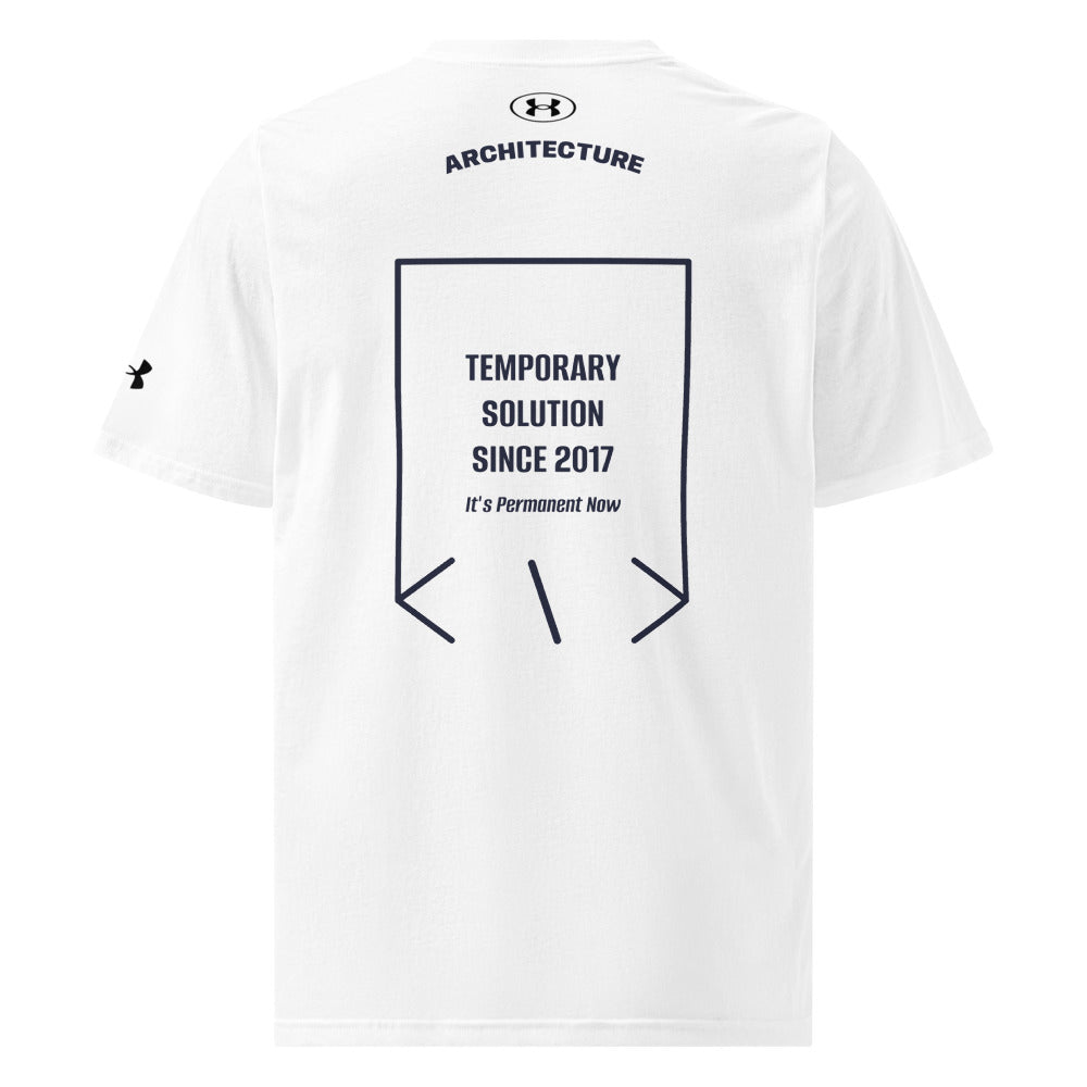 Temporary Solution Since 2017 — White Navy back mockup