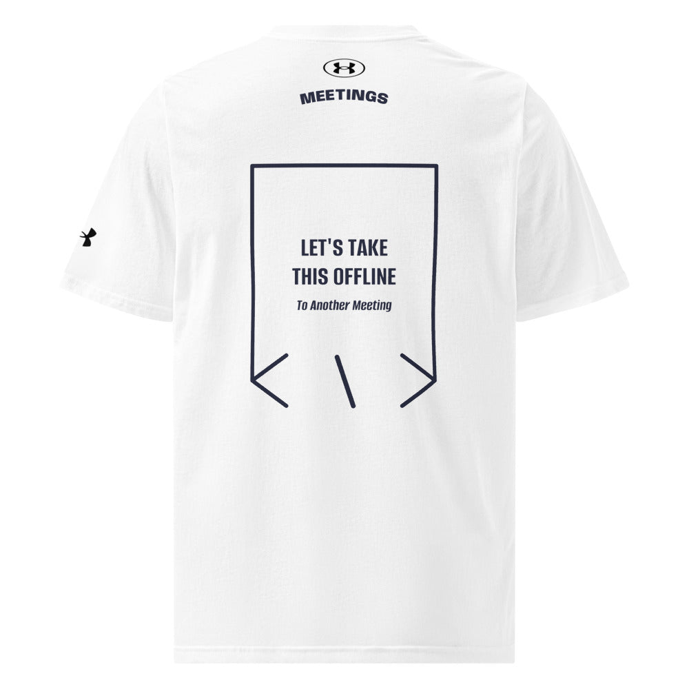Let's Take This Offline — White Navy back mockup
