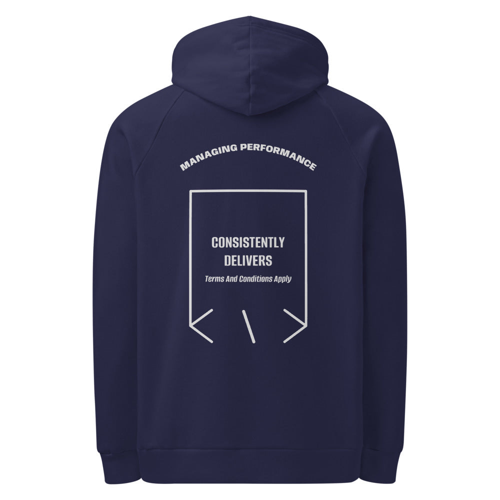 Consistently Delivers — Navy Grey back mockup