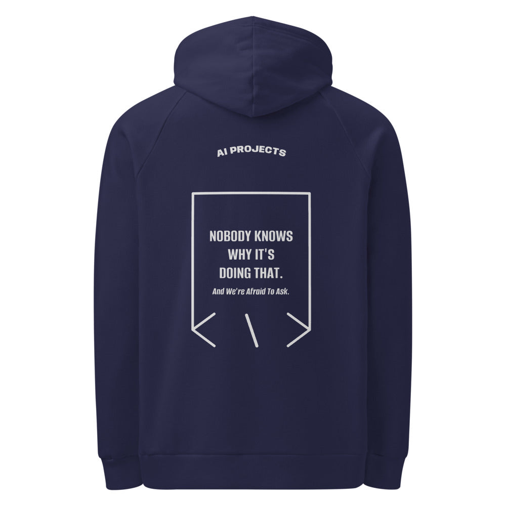 Nobody Knows Why It's Doing That. — Navy Grey back mockup