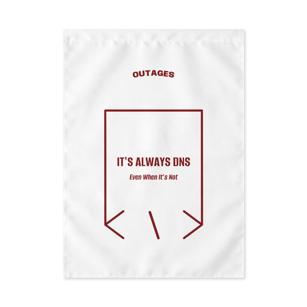 It's Always DNS — White Maroon back mockup