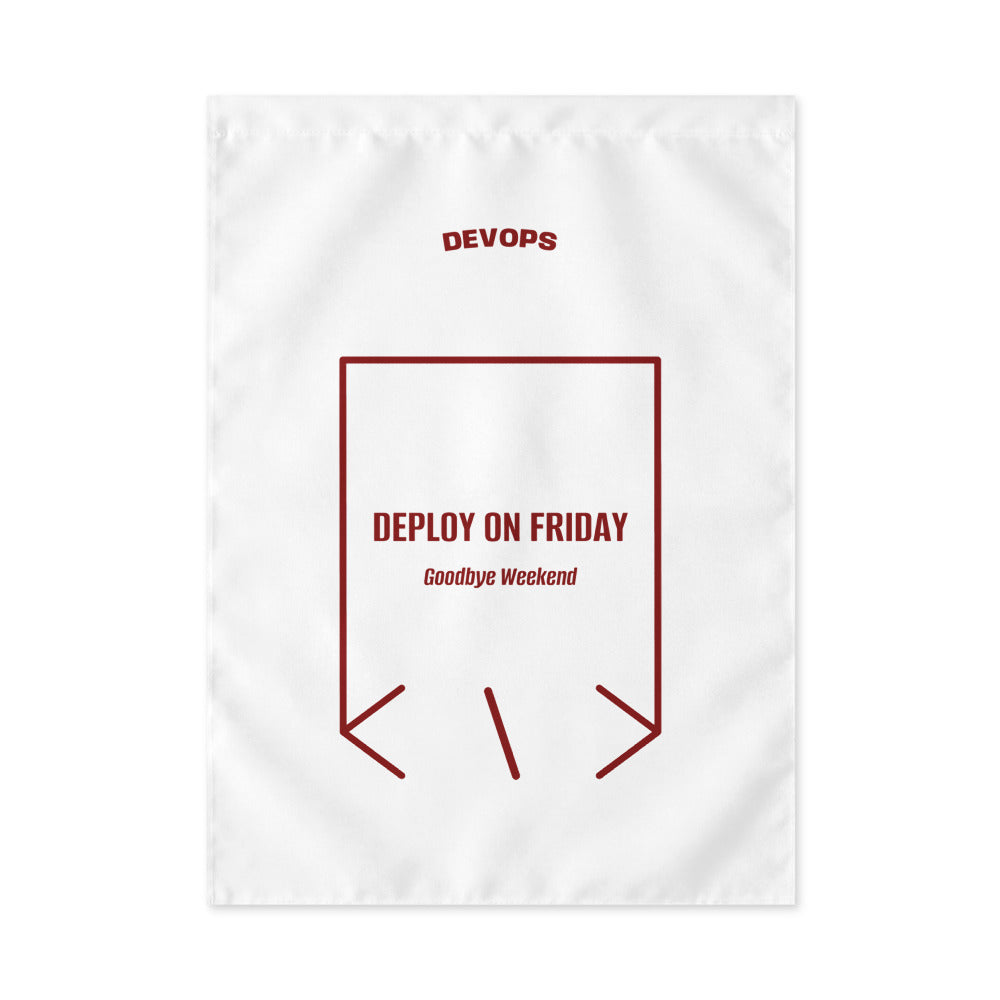 Deploy On Friday — White Maroon back mockup