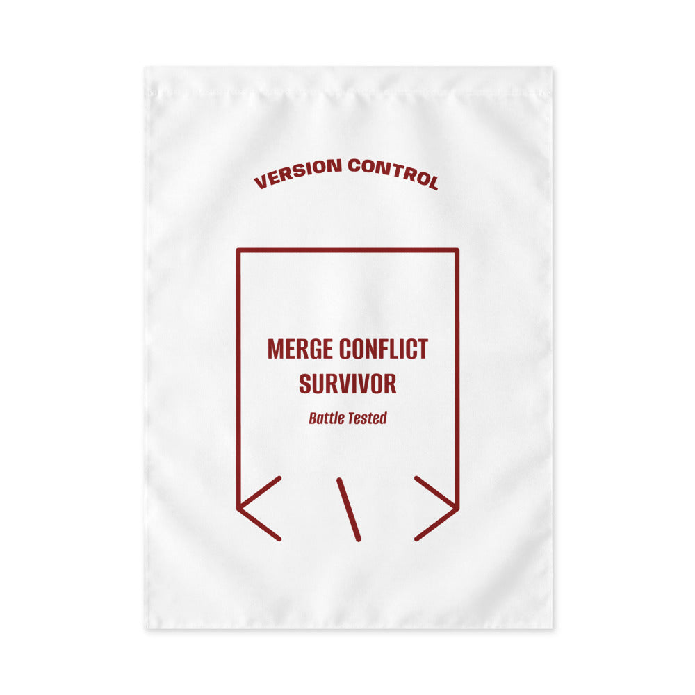 Merge Conflict Survivor — White Maroon back mockup
