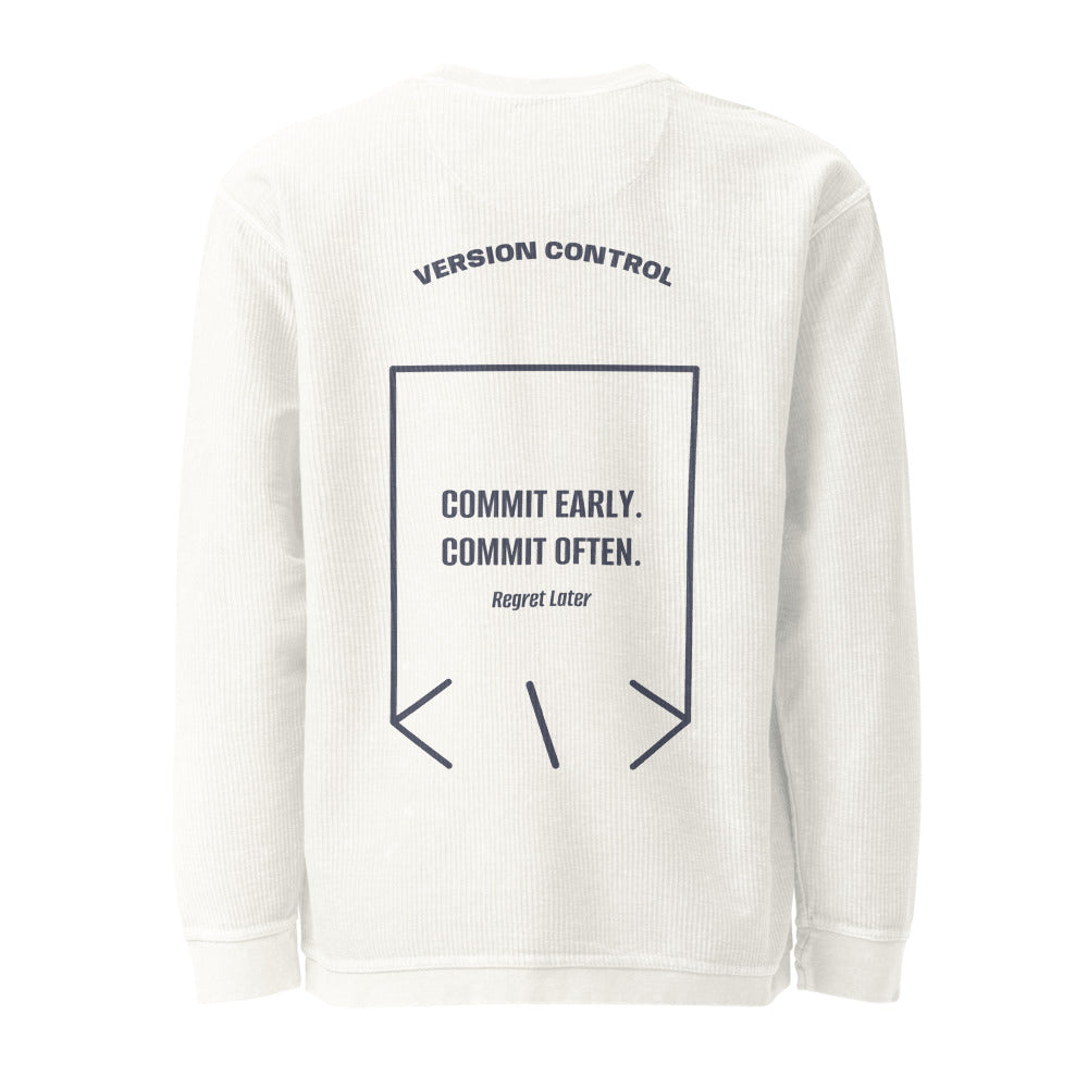 Commit Early. Commit Often. — Ivory Navy back mockup