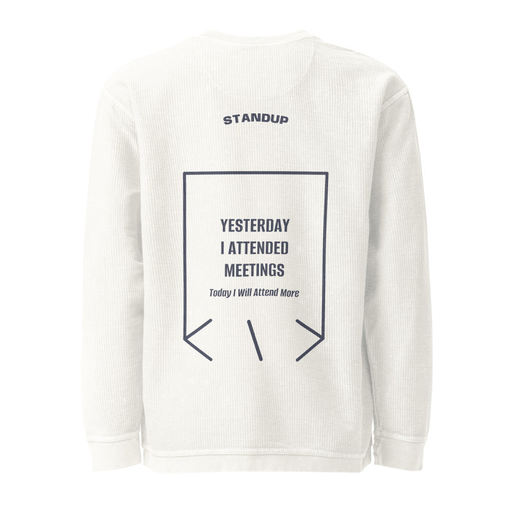 Yesterday I Attended Meetings — Ivory Navy back mockup