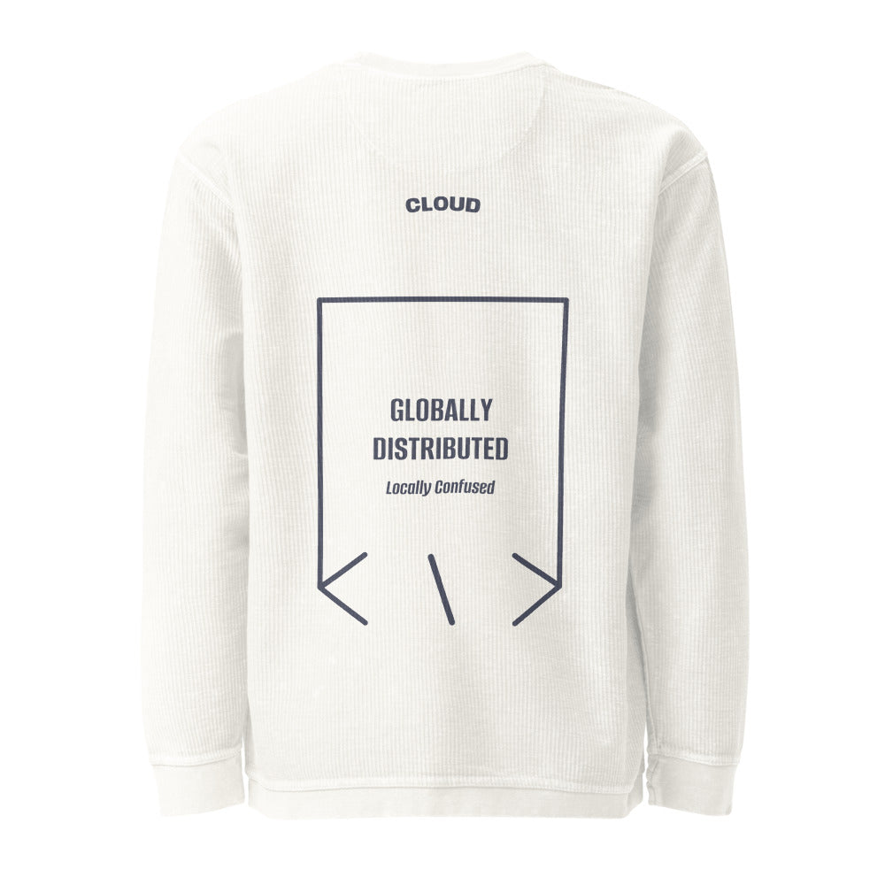 Globally Distributed — Ivory Navy back mockup