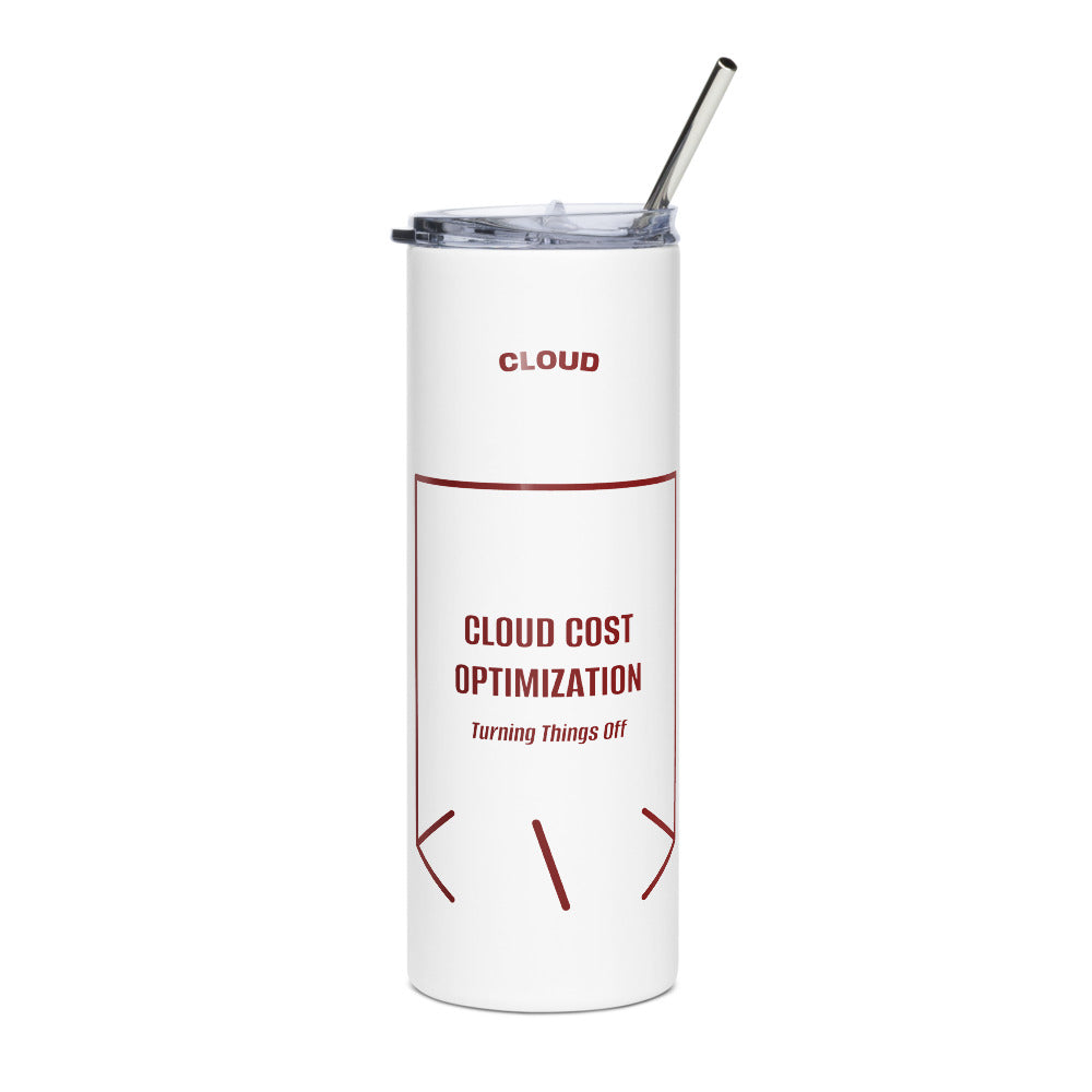 Cloud Cost Optimization — White Maroon back mockup (20 oz)